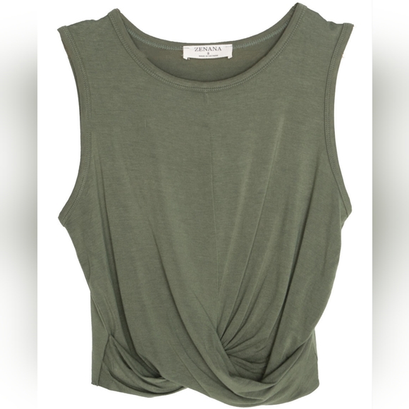 🌻2 for $20 | Zenana Knotted Crop Tank Top - Picture 6 of 15